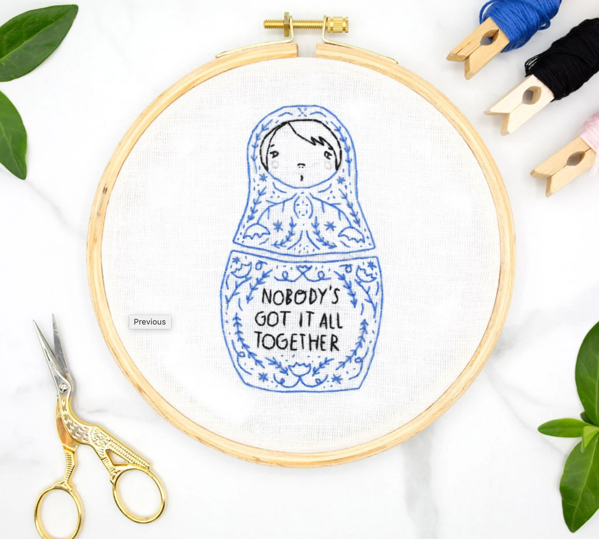 Embroidery Kit - Nobody&#39;s Got It All Together