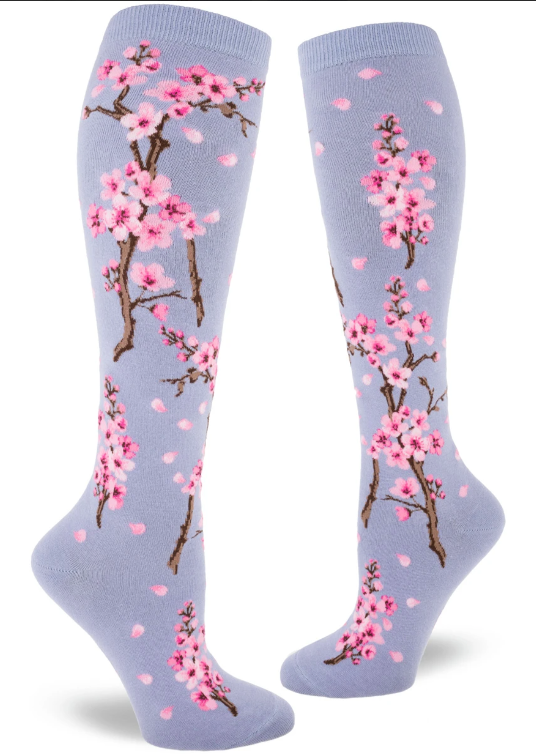 Sock - Knee-High: Cherry Blossom - Lilac