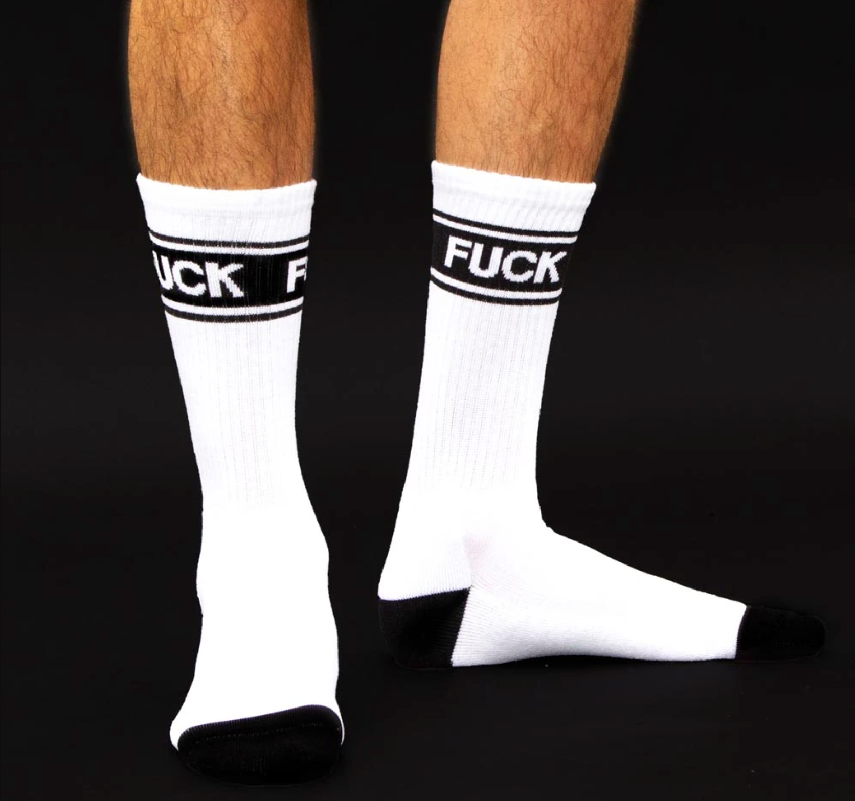 Sock - Unisex Gym: Fuck - Black & White