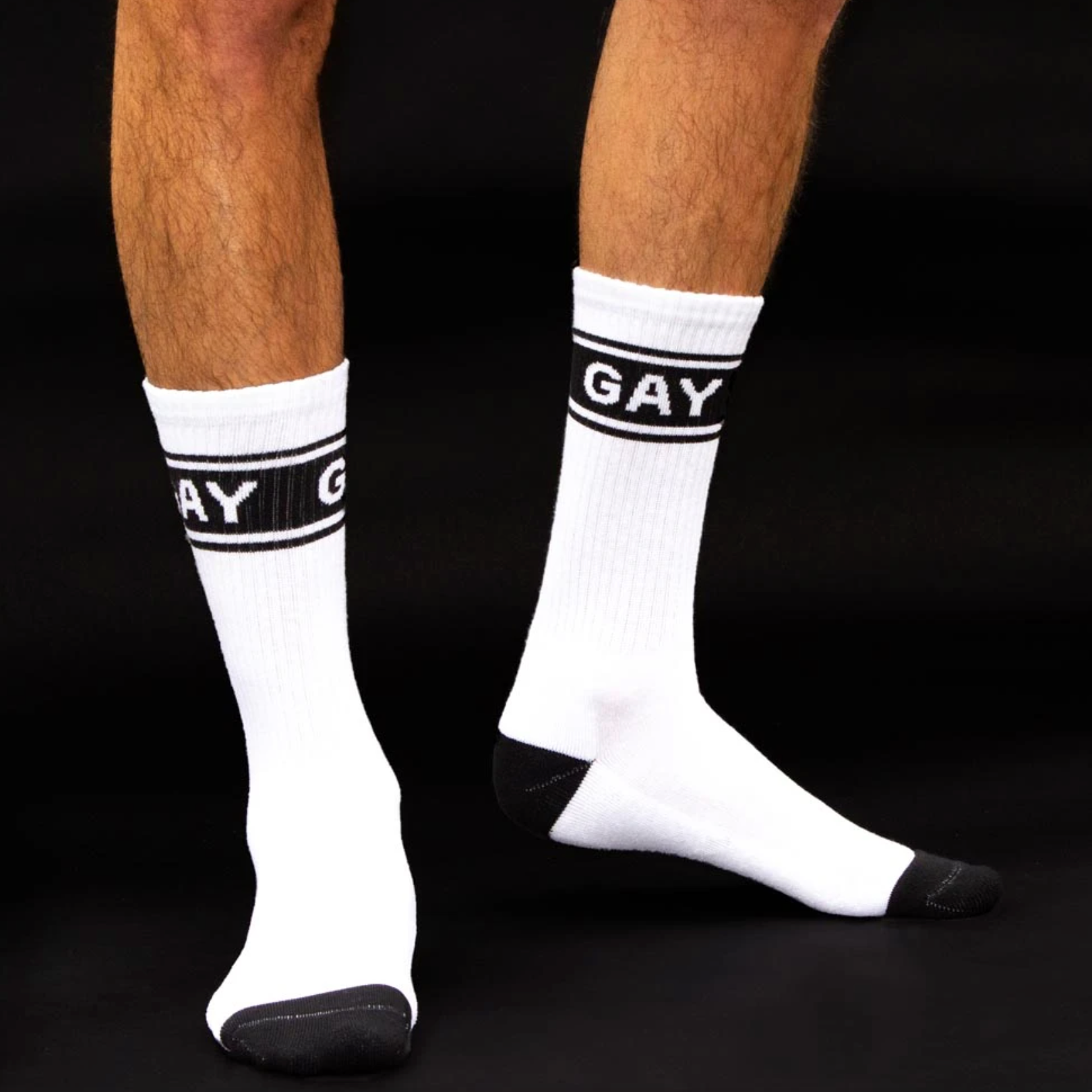 Sock - Unisex Gym: Gay - Black & White