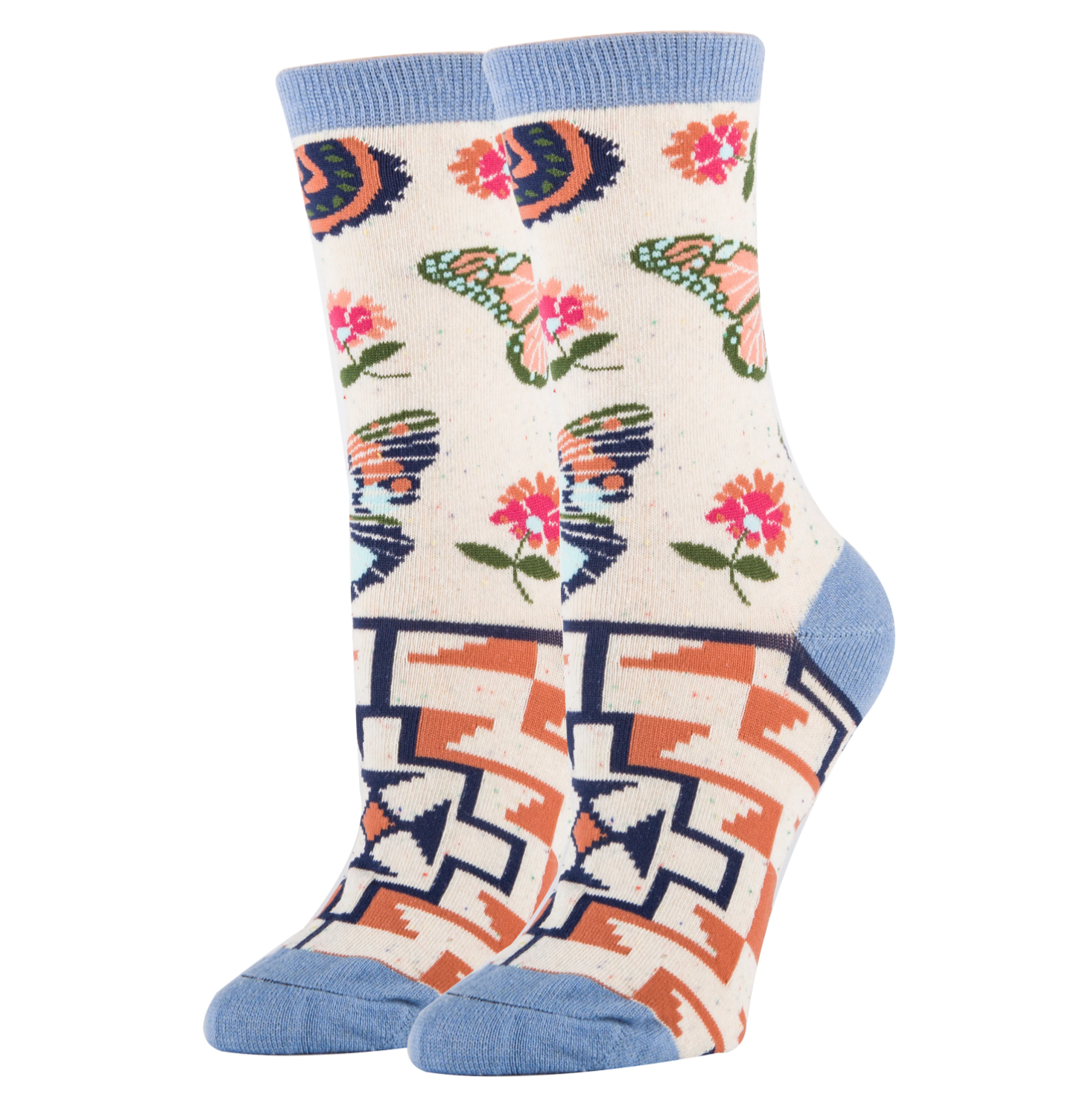 Sock - Small Crew: Butterfly Print