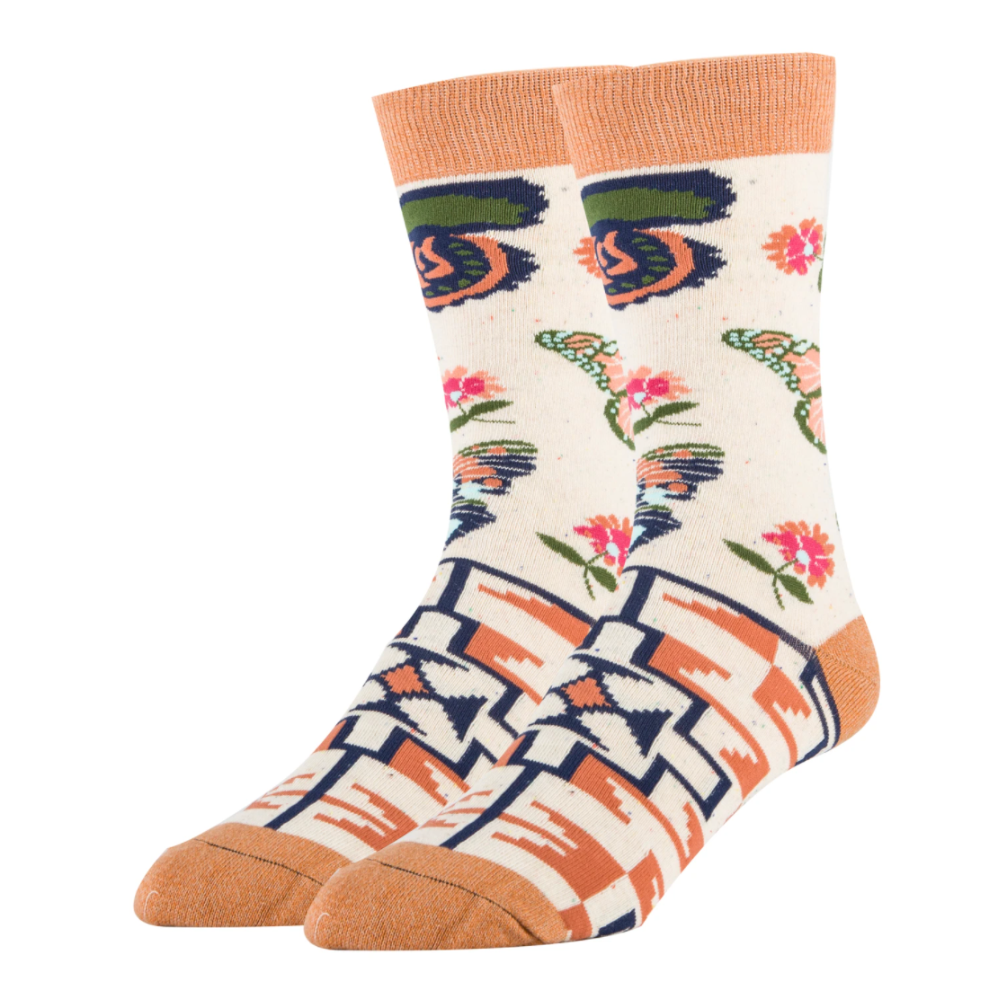 Sock - Large Crew: Butterfly Print