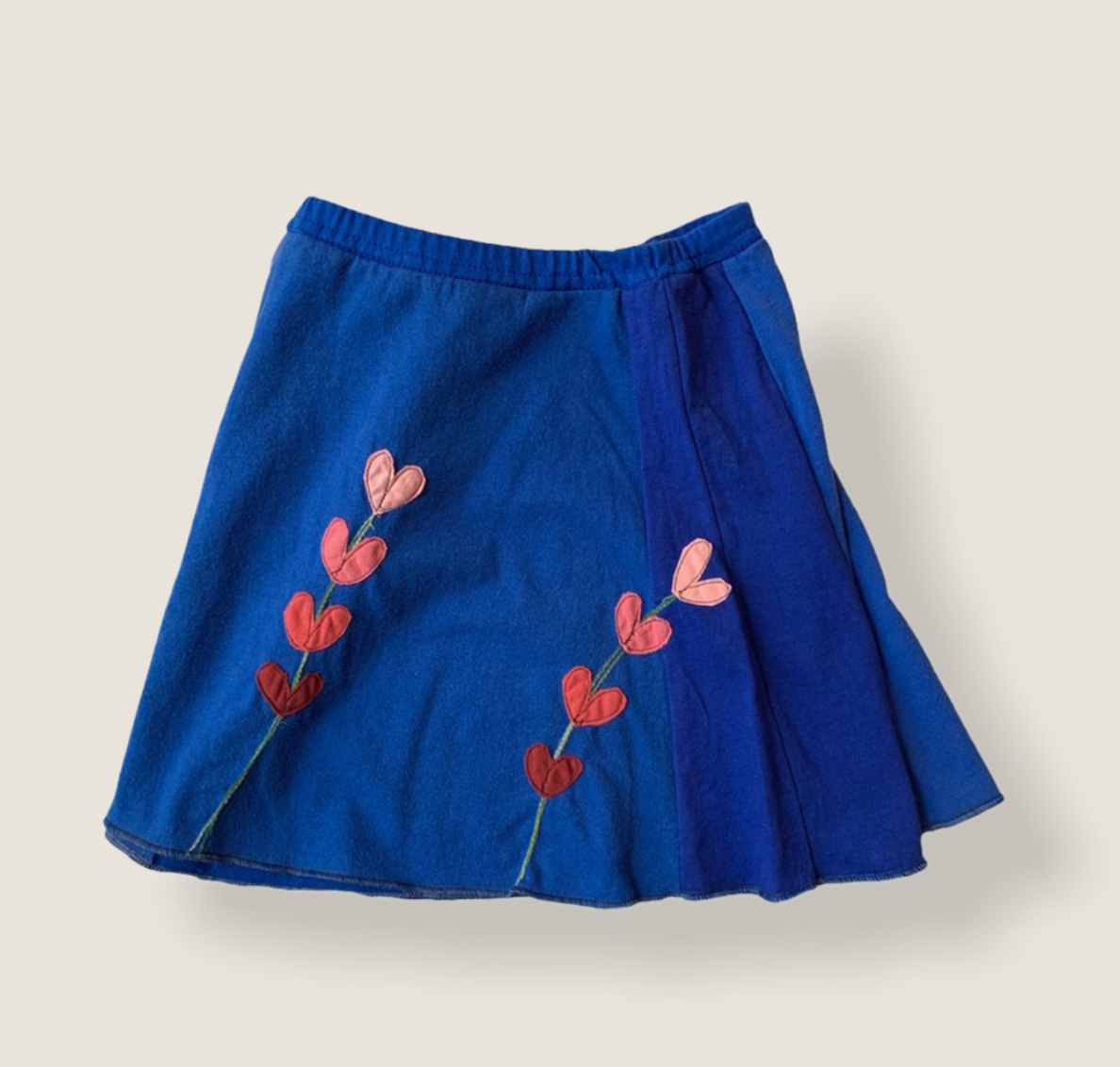 Youth Skirt - Applique Lupine - Blues