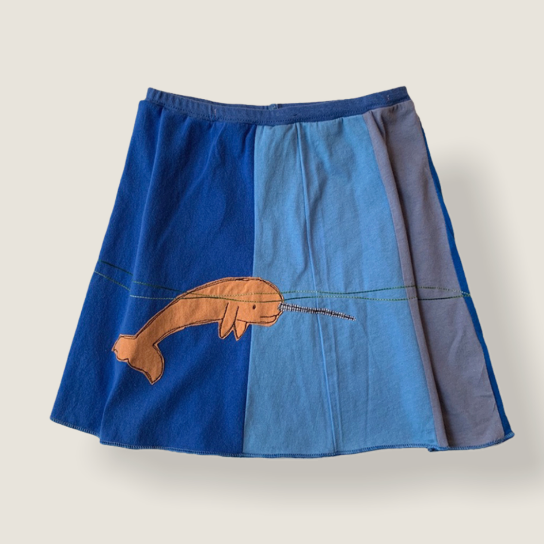 Youth Skirt - Applique Narwhal