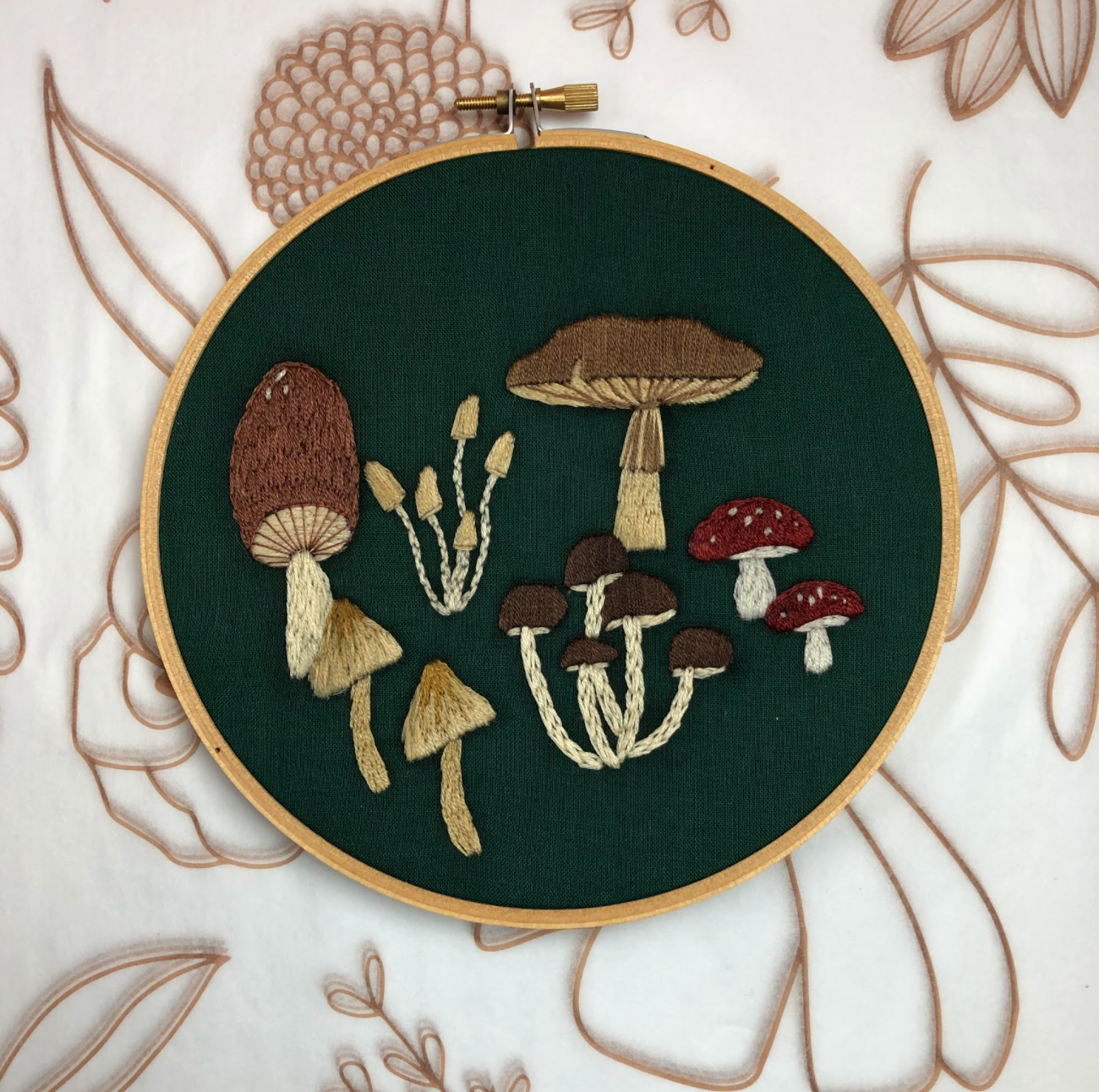Mushroom Embroidery Hoop