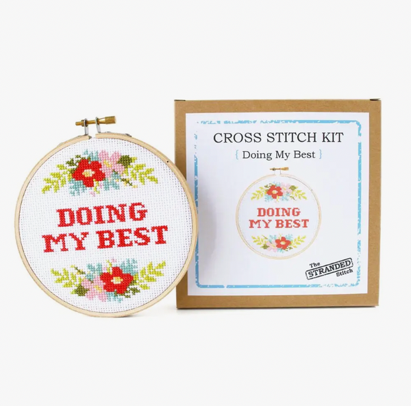 Cross Stitch Kit: Pronoun He Him His - Monster