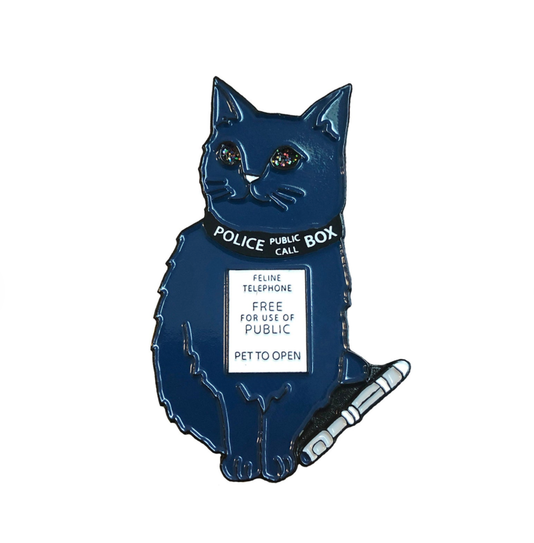 Enamel Pin - Blue Box Kitten.