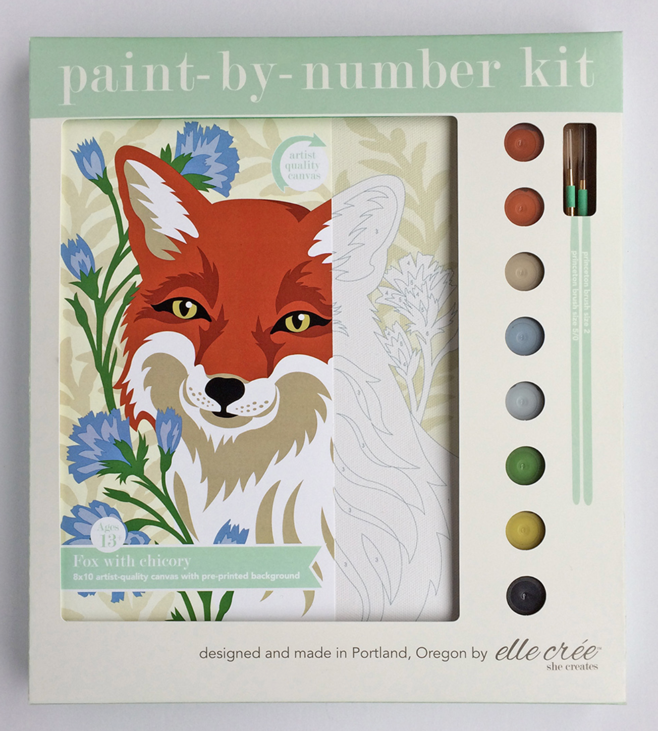 DIY - Paint By Number Kit - Fox with Chicory