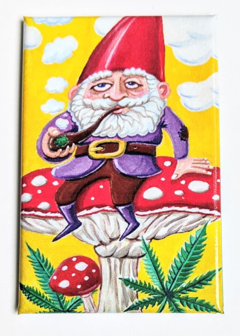 3x2 Magnet - Stoned Gnome