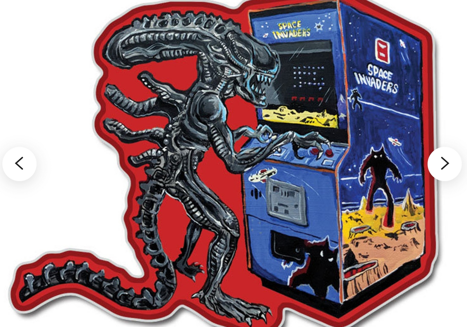 Sticker - Alien Playing Space Invaders