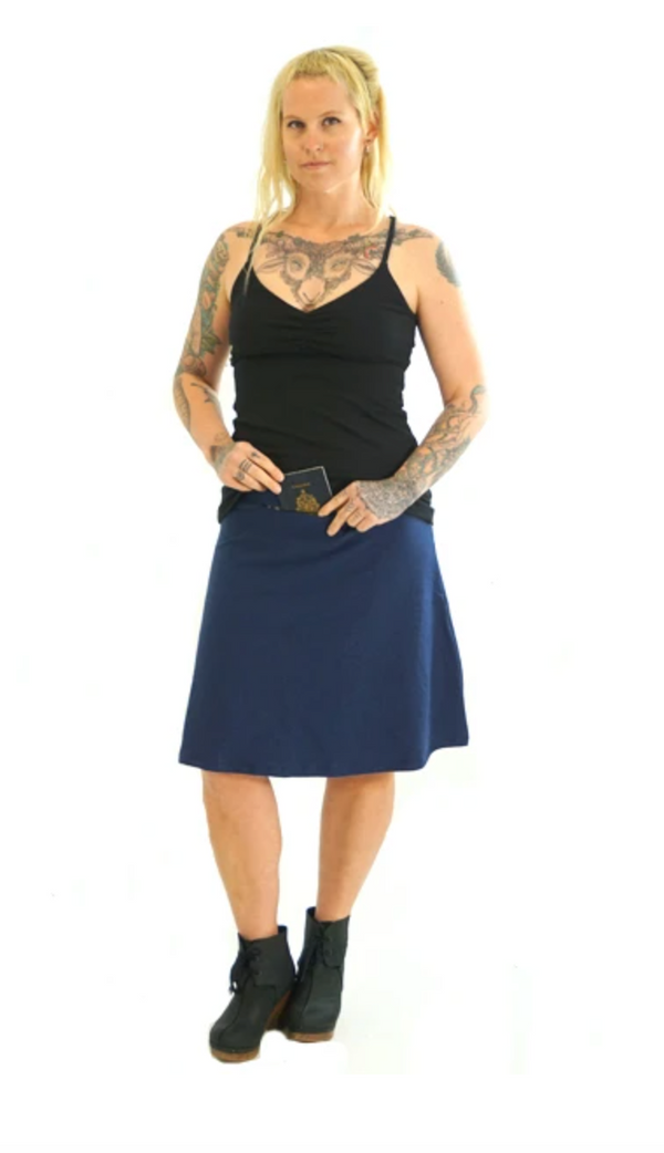 Knee Length Comfy Skirt - Skyfall Navy - Monster