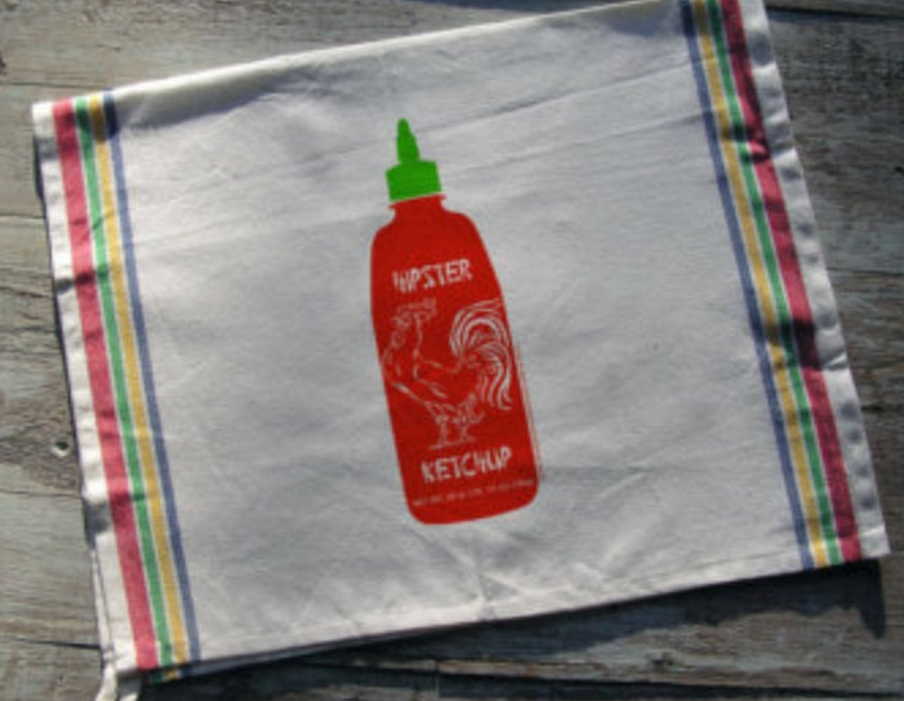 Kitchen Towel - Hipster Ketchup Sriracha