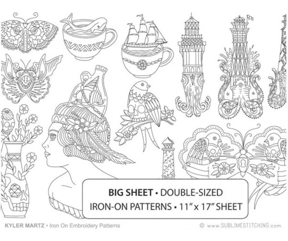 BIG SHEET Embroidery Patterns - KYLER MARTZ