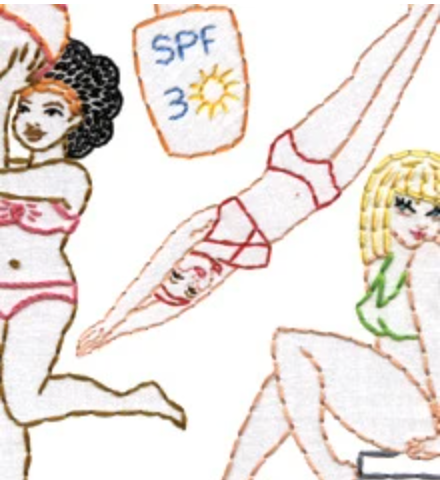 Craft Supply - Embroidery Pattern - Beach Babes