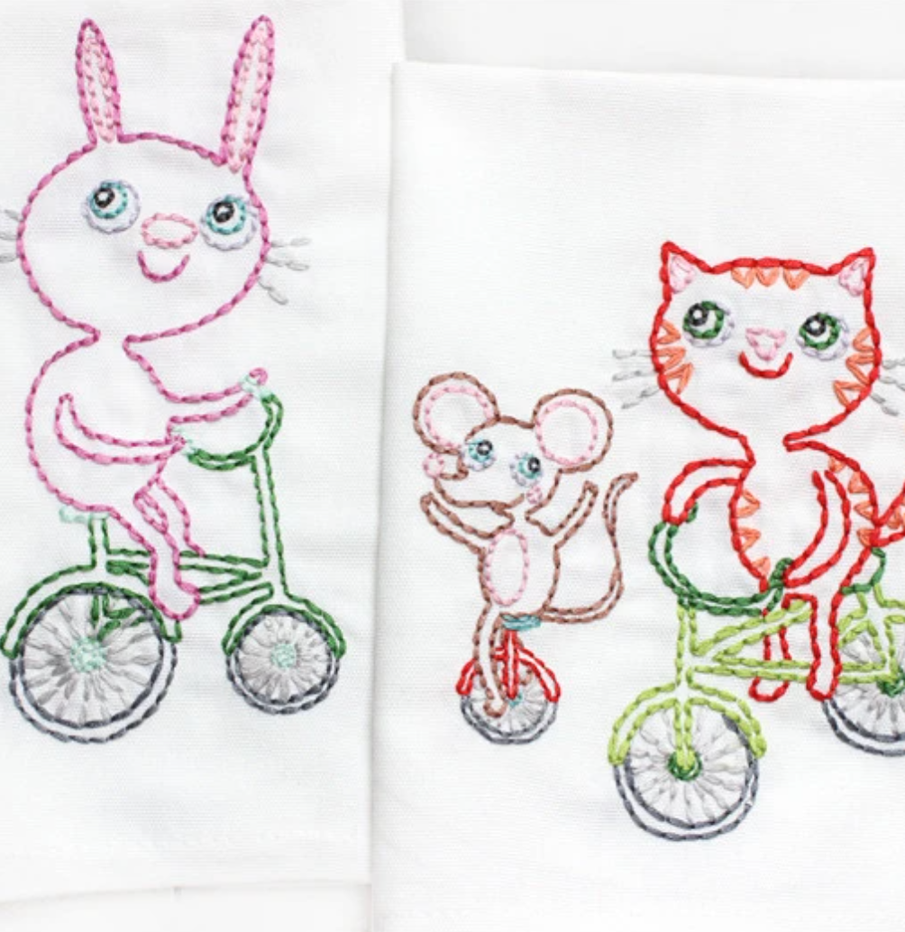 Craft Supply - Embroidery Pattern - Bike Parade by Heidi Kenney