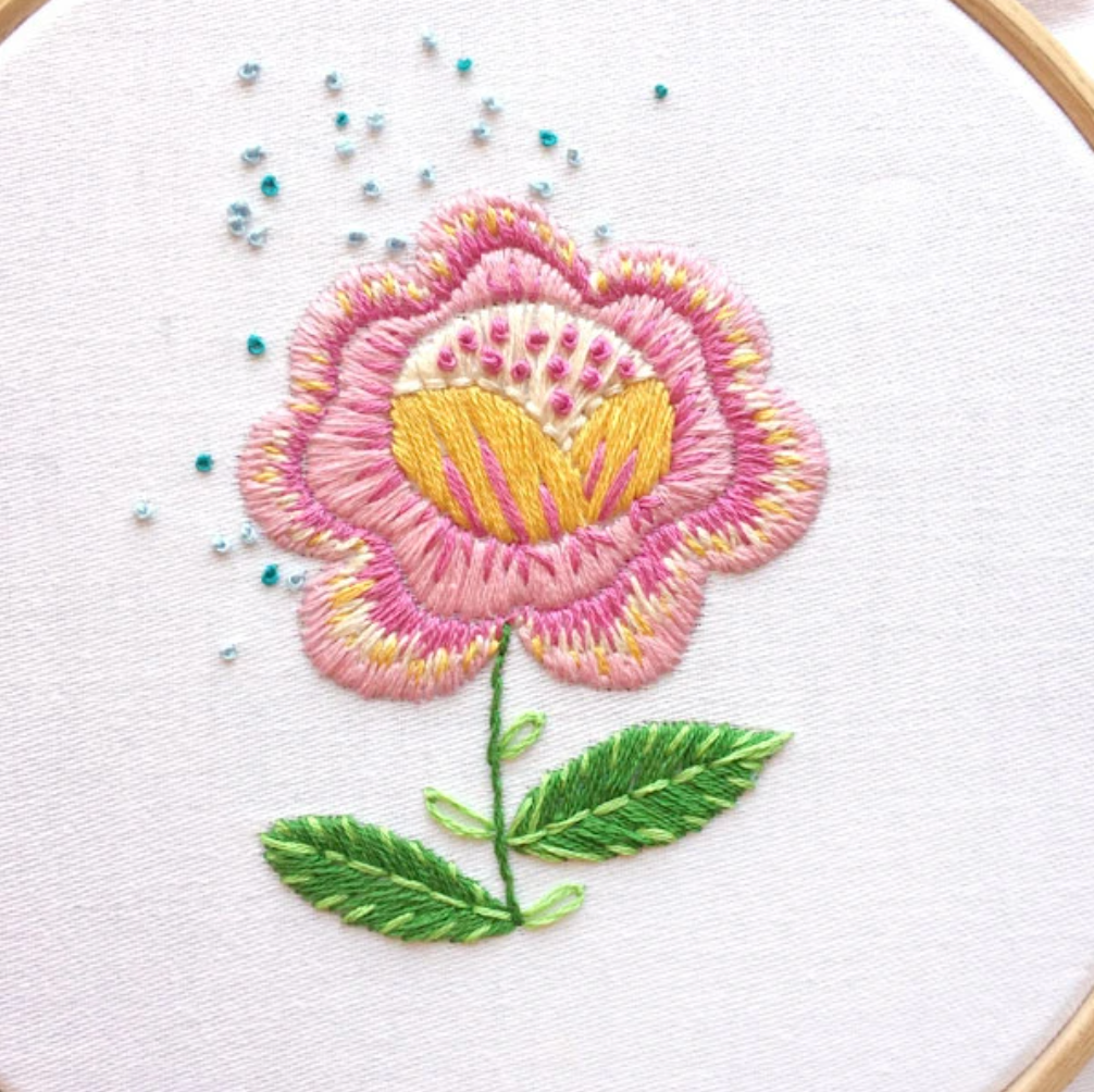 Craft Supply - Embroidery Pattern - Fantasy Flowers