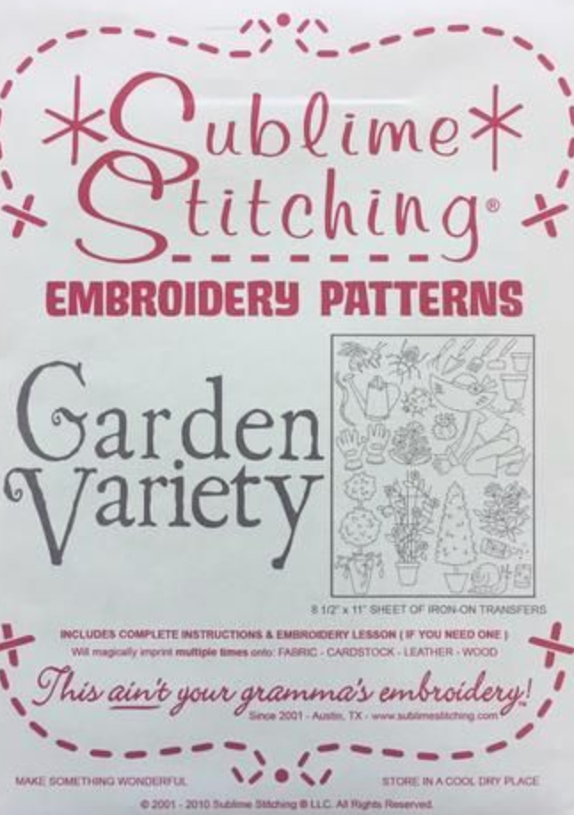 Craft Supply - Embroidery Pattern - Garden Variety