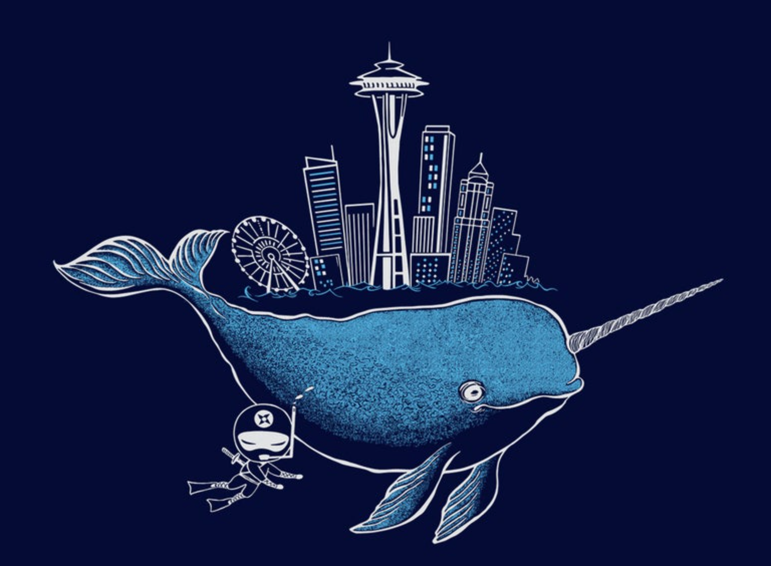 Shirt: Seattle Narwhal - Feminine Scoop
