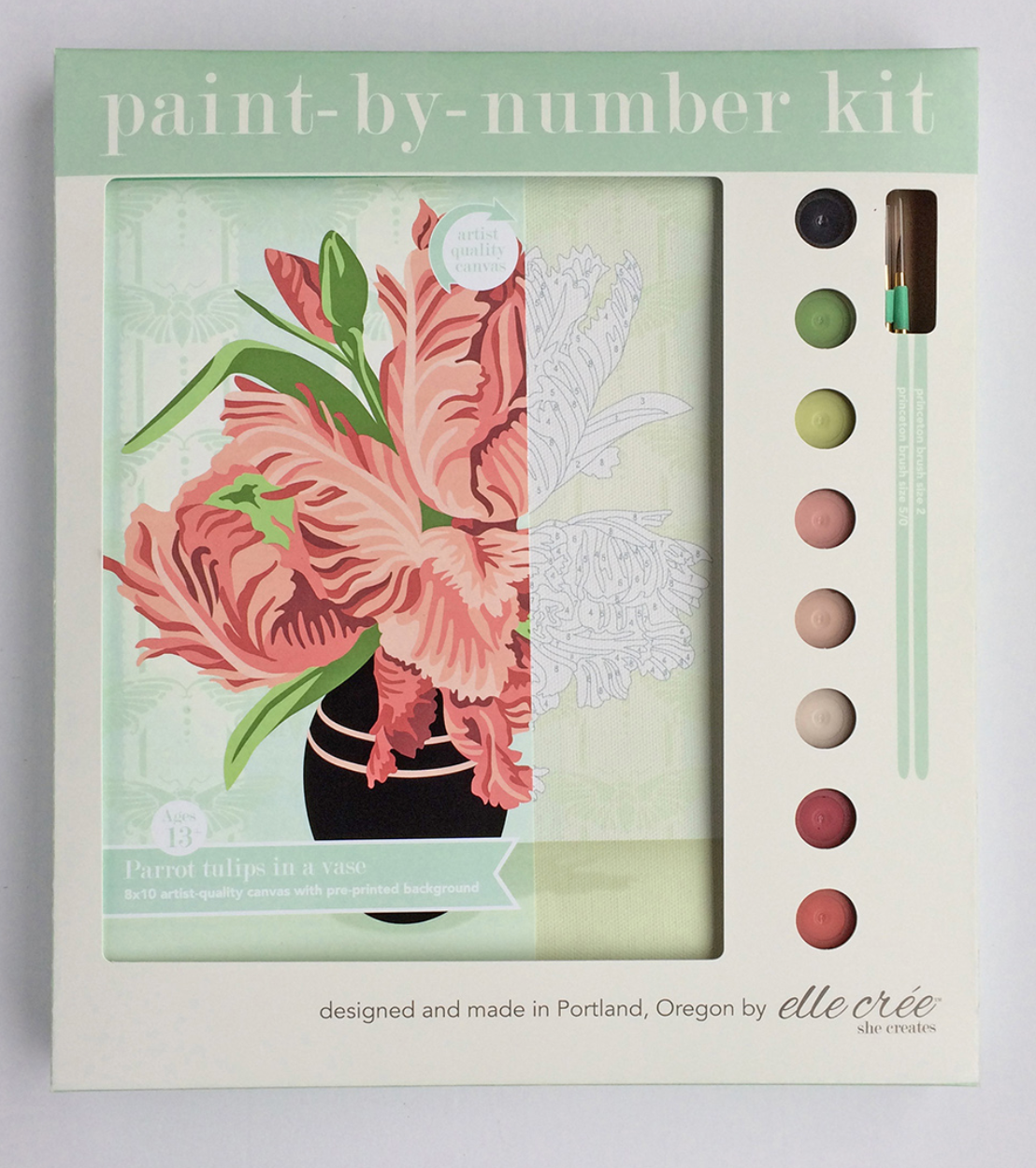 DIY - Paint By Number Kit - Parrot Tulips in Vase