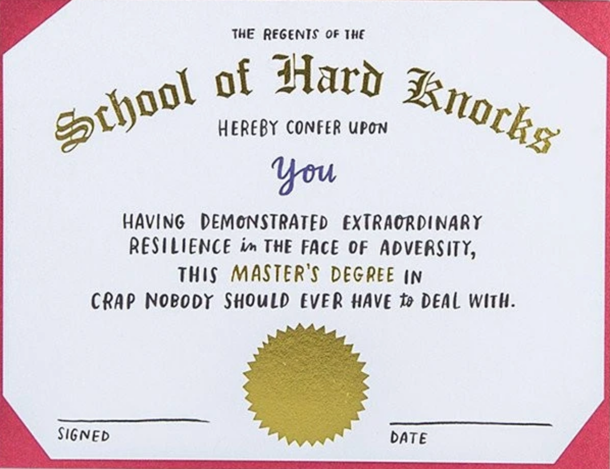 Card - School of Hard Knocks