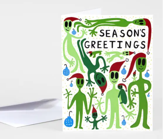 Card - Seasons Greetings Aliens