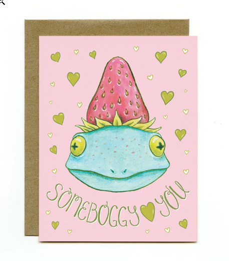 Card - Strawberry Frog Love