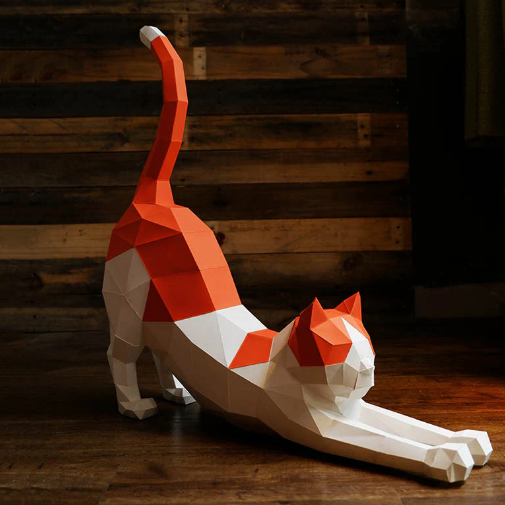Paper Craft - Cat Stretching