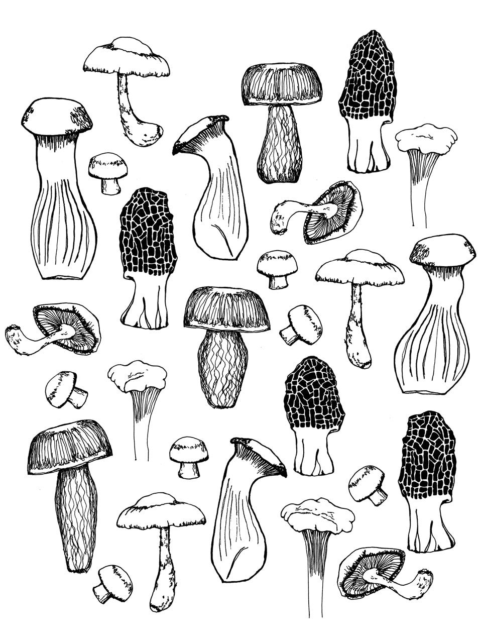 Dress - Mushrooms Poppy Pocket - Black