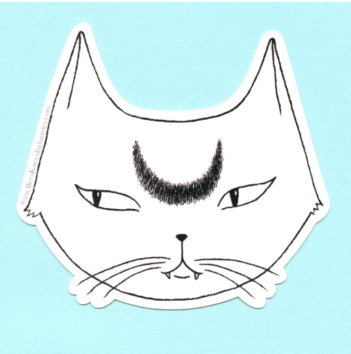 Sticker - White Lunar Cat