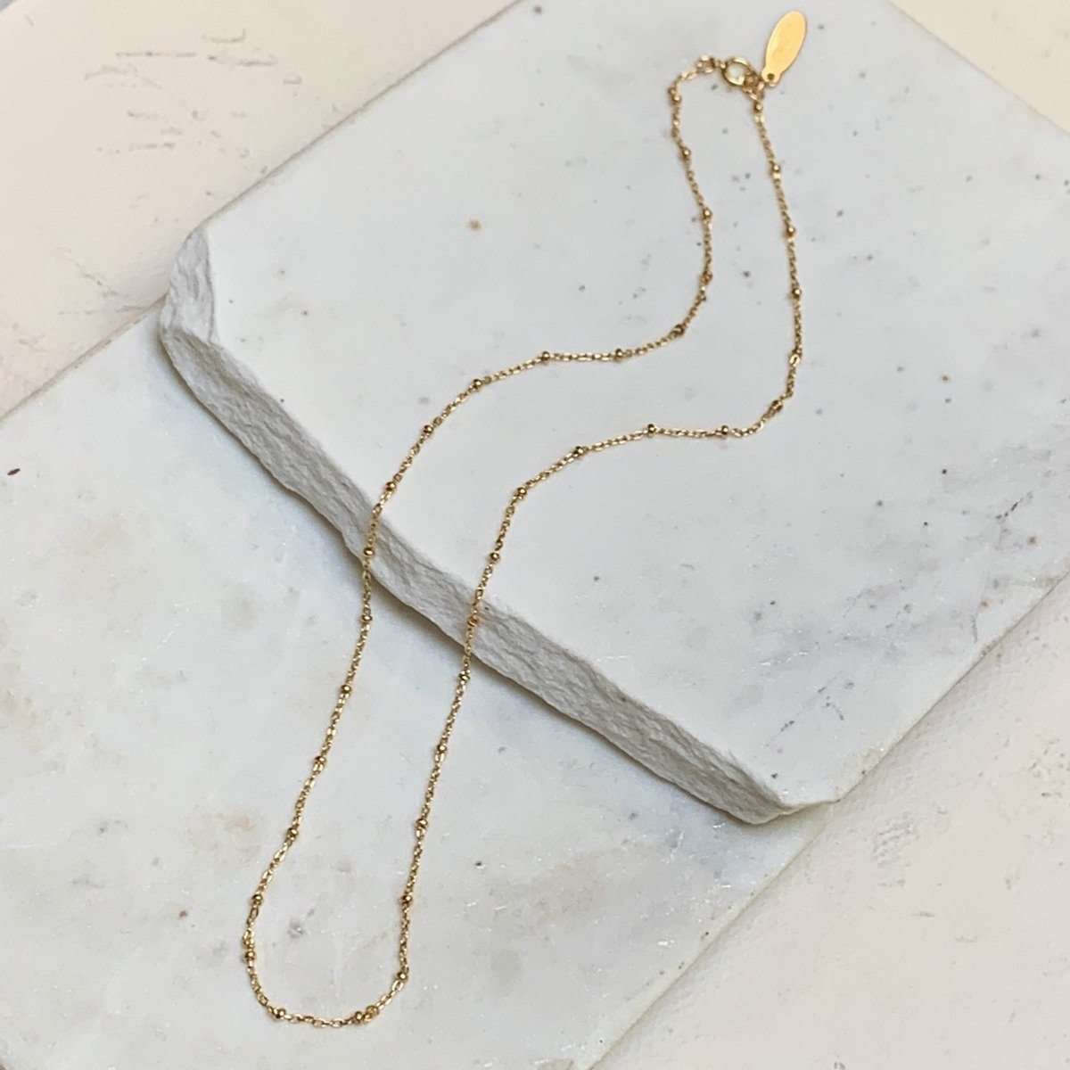 Satellite Chain Bracelet - floating dot bead chain bracelet made to order - Foamy Wader