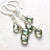 Cascades Earrings - teal moss aquamarine gemstone tendrils earrings - Foamy Wader
