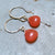 Juicy Fruit Earrings - ruby grapefruit chalcedony gemstone drop earrings - Foamy Wader