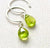 Pomme Earrings - apple green peridot gemstone drop earrings - Foamy Wader