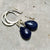 September Earrings - navy blue sapphire gemstone drop earrings - Foamy Wader