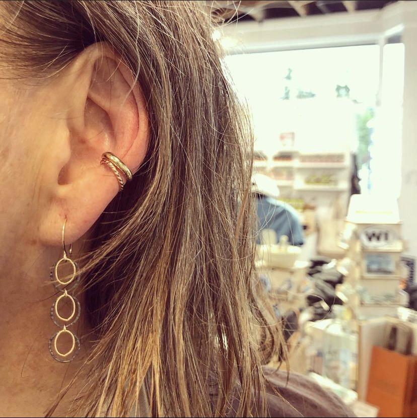 Mixing on sale metals earrings