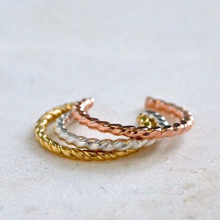Stacking Ear Cuffs - mix and match stackable cuff earrings in gold, silver, and rose gold - Foamy Wader