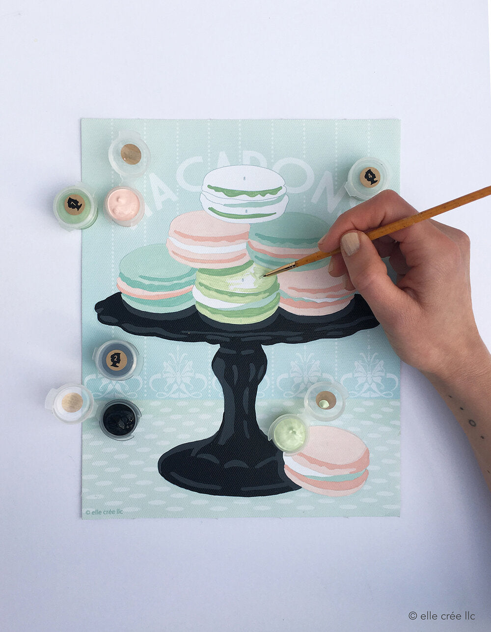 DIY - Paint By Number Kit - Macarons on Pedestal