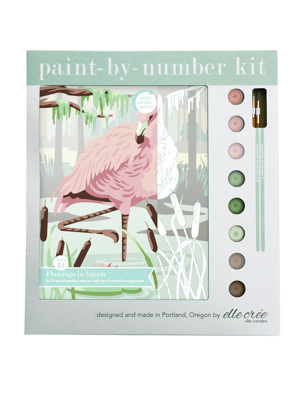DIY - Paint By Number Kit - Flamingo in Lagoon