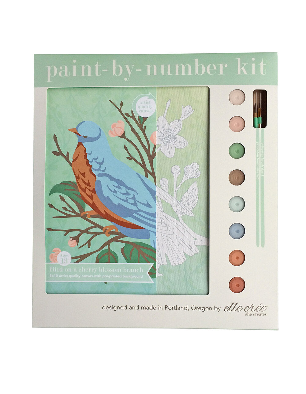 DIY - Paint By Number Kit - Bird on a Cherry Blossom Branch