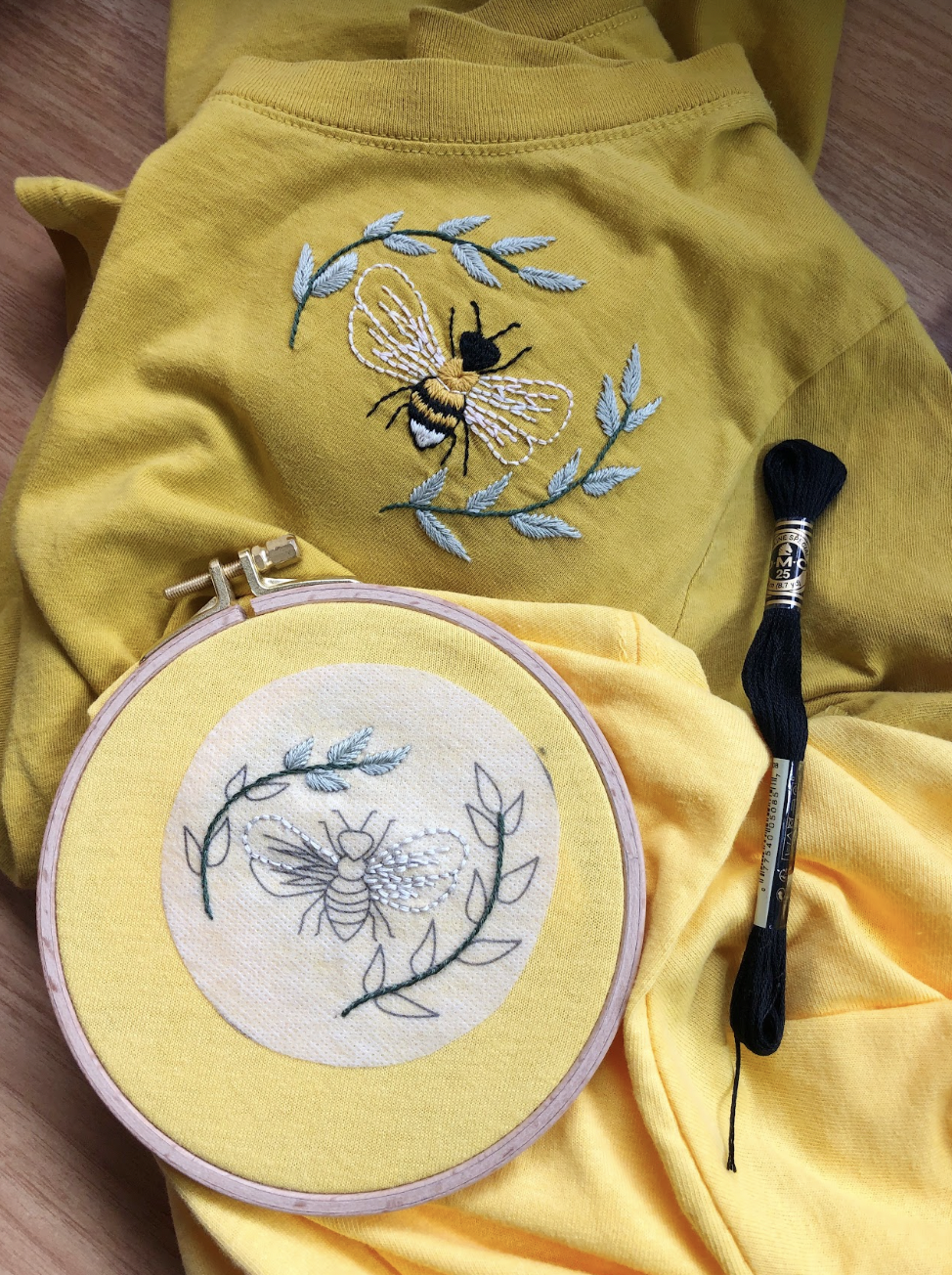 EMBROIDERY CLASS: Embroidered Bee T-Shirt