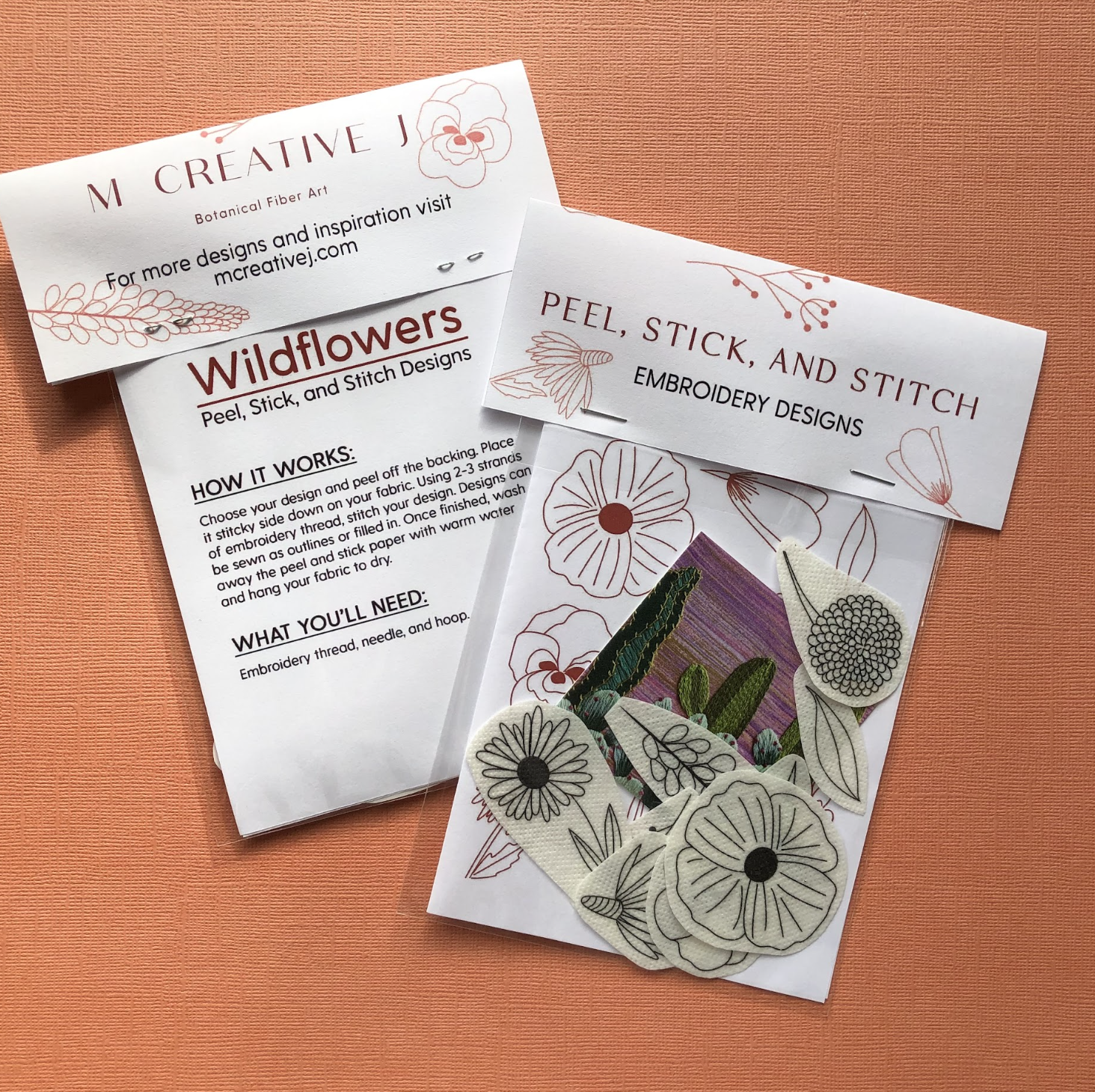 Wild Flower Bouquet Peel Stick + Stitch by MCreativeJ - 623