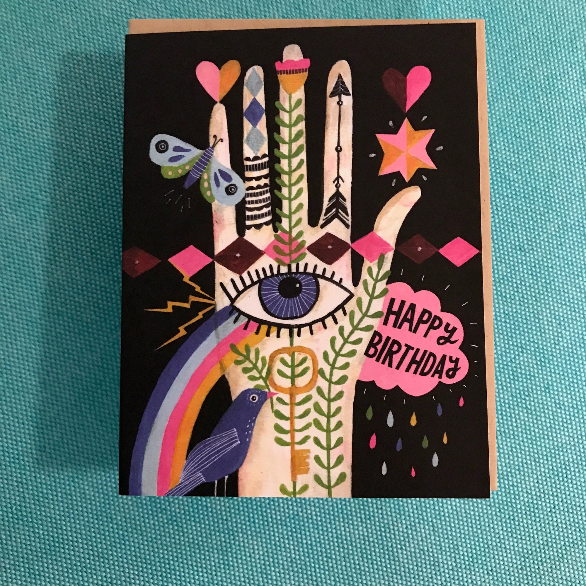Card -  Rainbow Hand Birthday Card Lisa Congdon