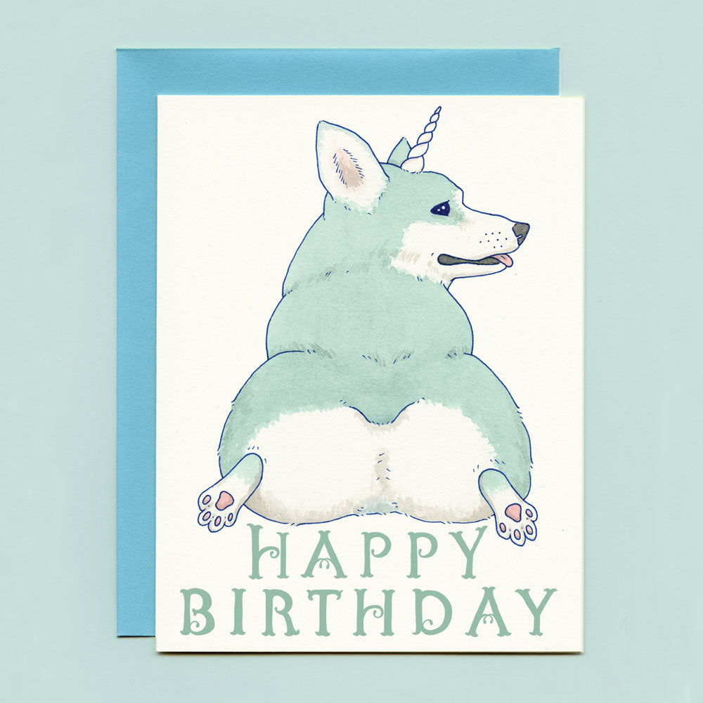Card - Unicorgi Birthday