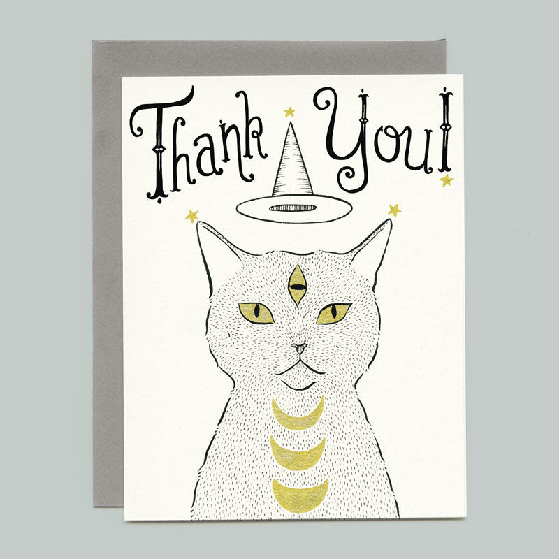 Card - Witch Hat Cat Thank You