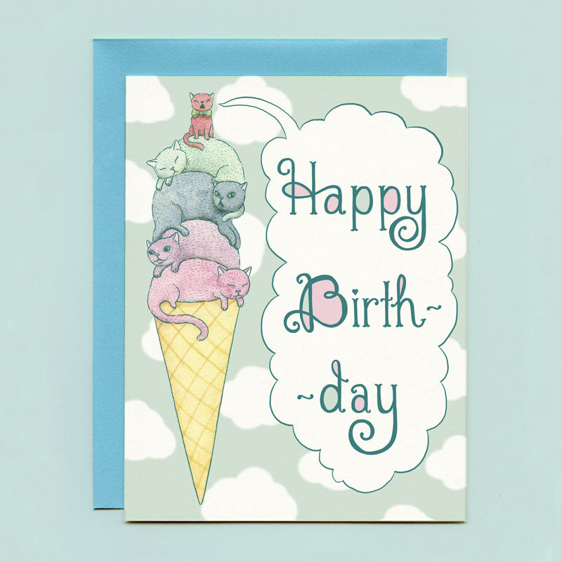 Card - Ice Cream Cats Birthday