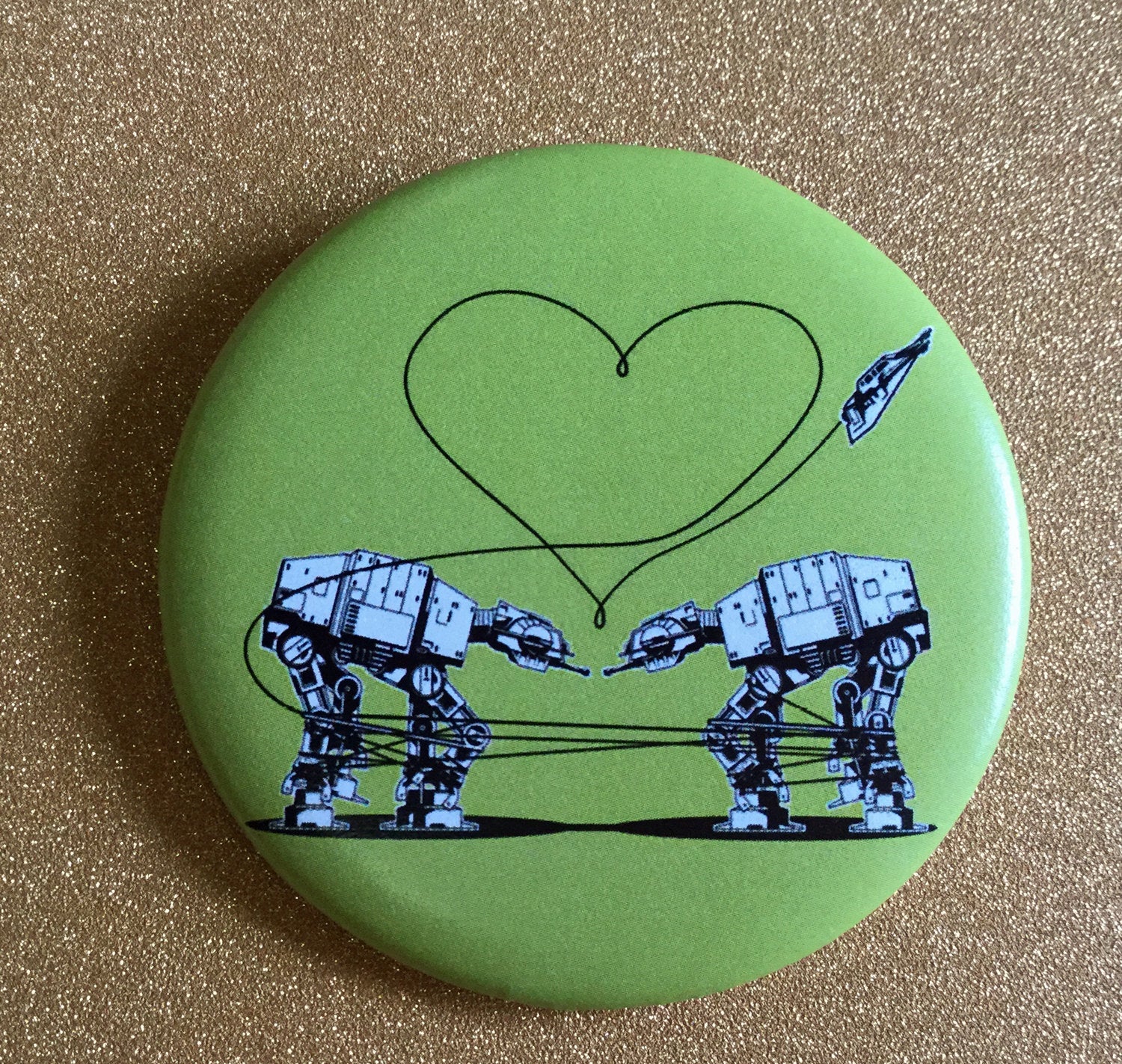 Magnet: 2.25 Inch - Love AT-AT First Sight: Green
