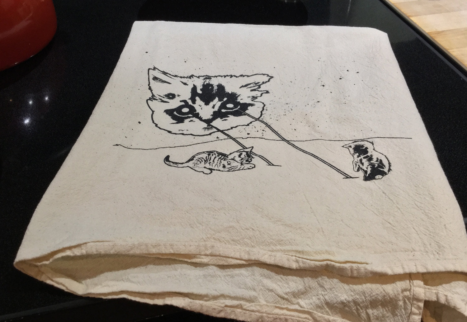 Kitchen Towel: Meta Laser Cat