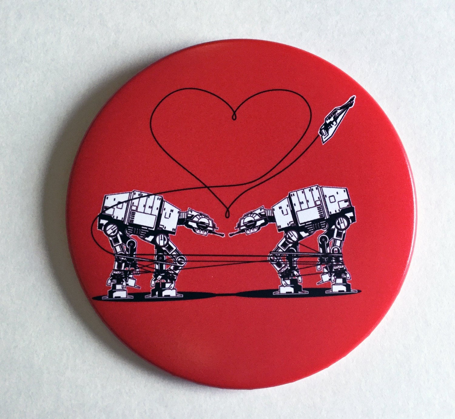 Mirror - 3.5 Inch: Love AT-AT First Sight - Red