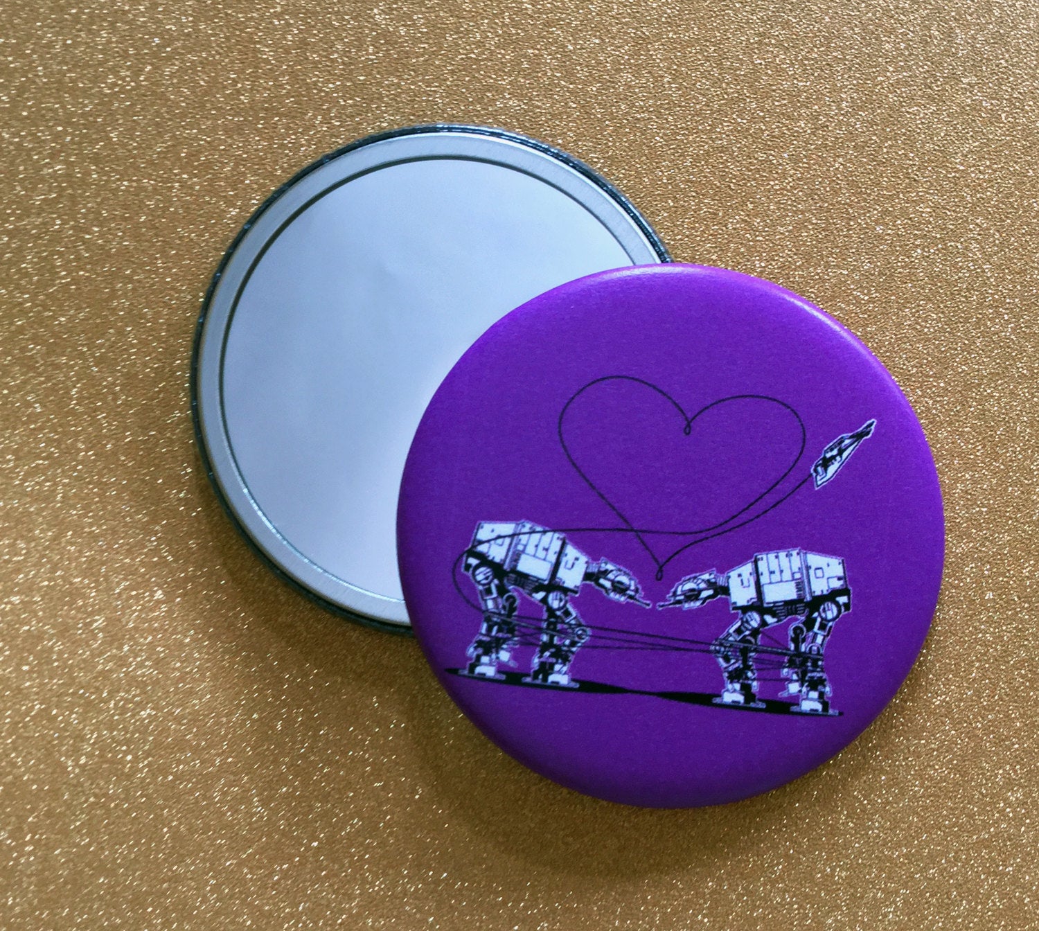 Small Mirror - Love AT-AT First Sight - Purple