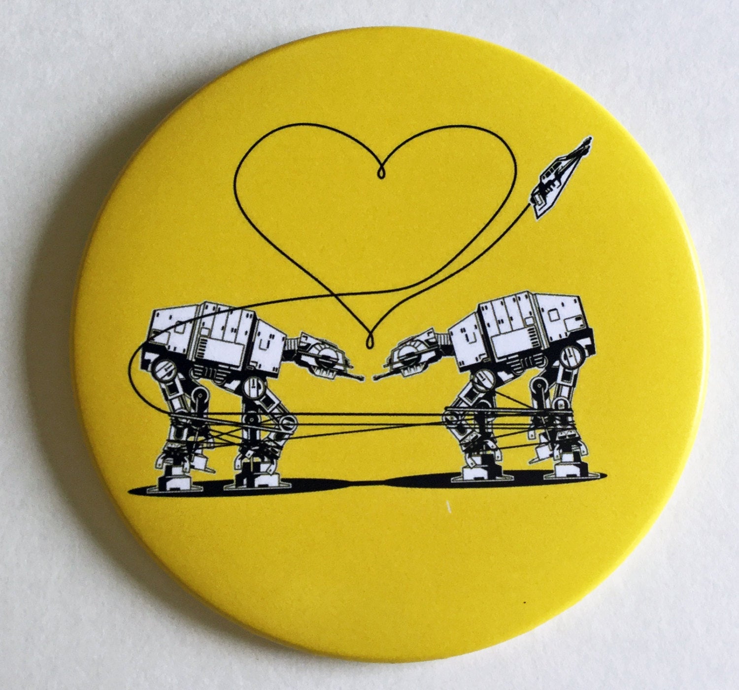 Mirror - 3.5 Inch: Love AT-AT First Sight - Yellow